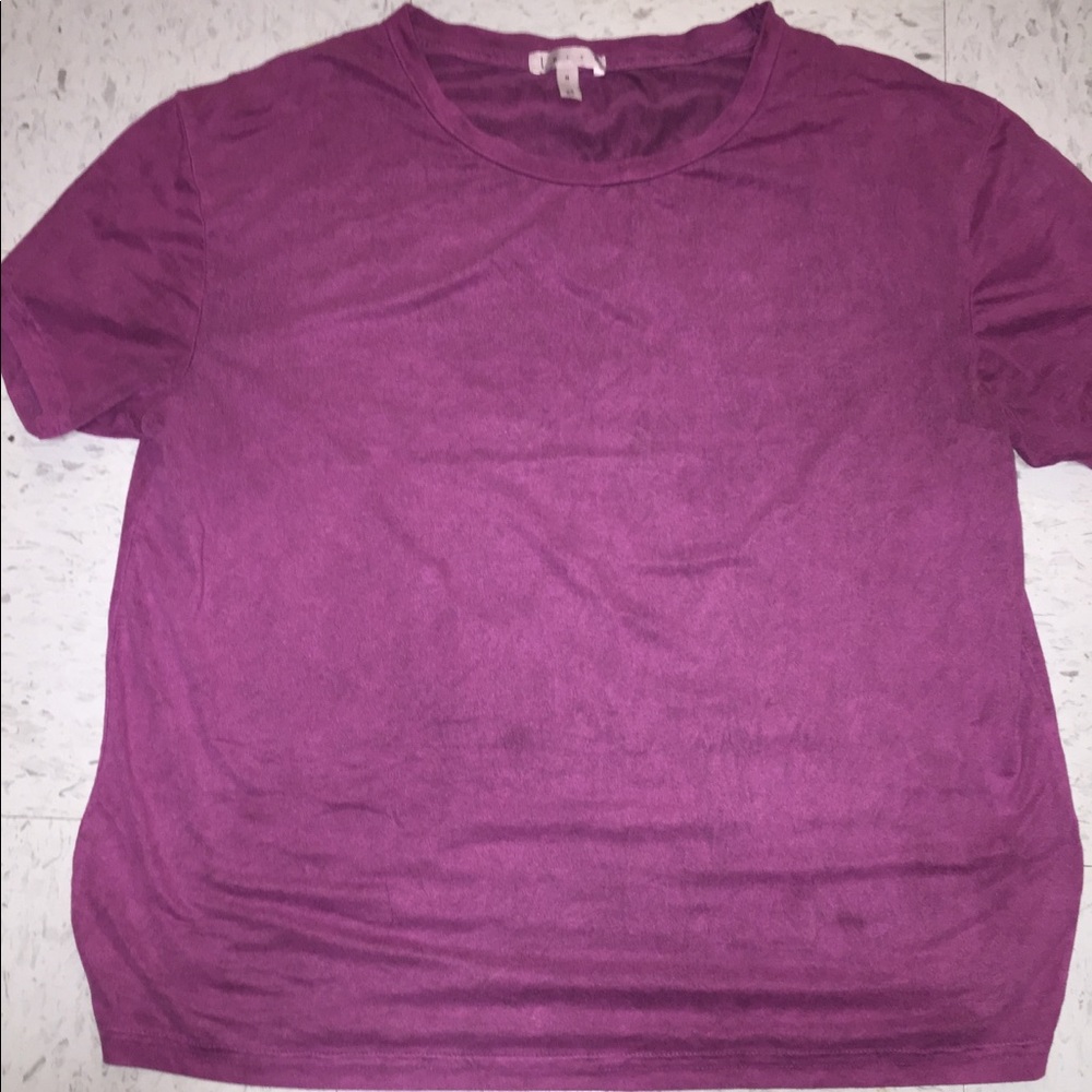 Magenta Leith texture T-shirt